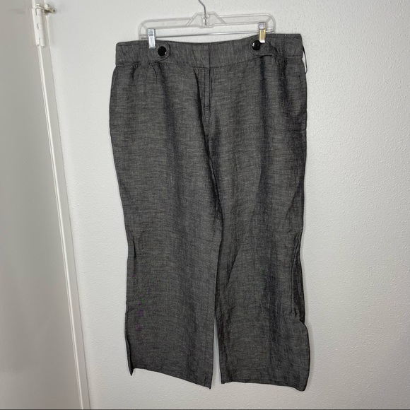 Alfani Women’s Heather Gray Linen Blend Cropped Plus Size Pants size 18W - Picture 1 of 11